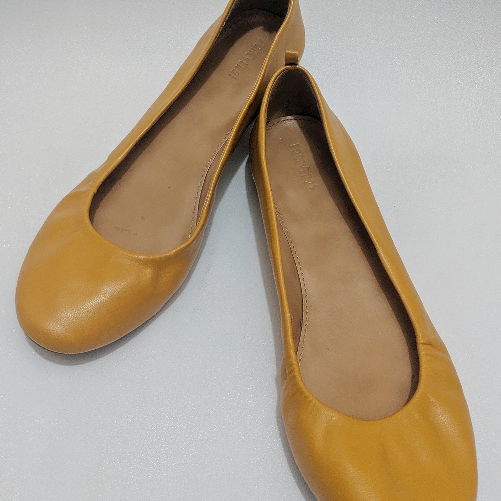 Forever 21 Ballet Flats in Mustard Yellow 8.5